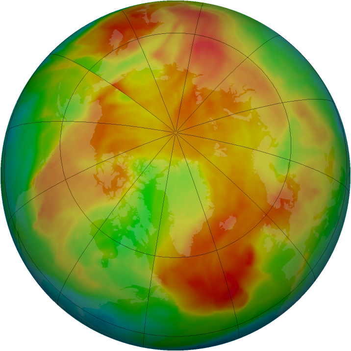 Arctic ozone map for 13 April 2013